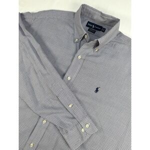 Polo Ralph Lauren Men's Button Down 16 34/35 Tattersall Plaid Cotton Dress Shirt